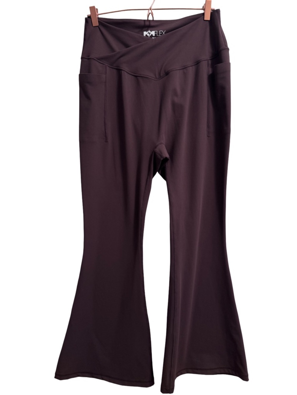 POPFLEX Crisscross Hourglass Exuberant Flared Leggings with Pockets Size 2X